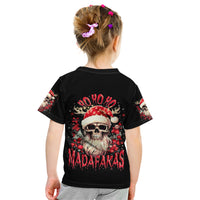 Skull Santa Claus Kid T Shirt Ho Ho Ho Madafakas - Wonder Print Shop
