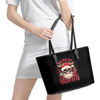 Skull Santa Claus Leather Tote Bag Ho Ho Ho Madafakas - Wonder Print Shop