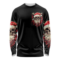 Skull Santa Claus Long Sleeve Shirt Ho Ho Ho Madafakas - Wonder Print Shop