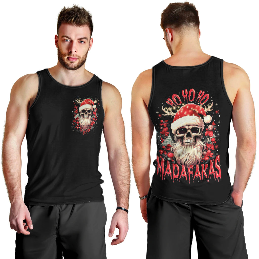Skull Santa Claus Men Tank Top Ho Ho Ho Madafakas - Wonder Print Shop
