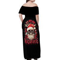 Skull Santa Claus Off Shoulder Maxi Dress Ho Ho Ho Madafakas - Wonder Print Shop