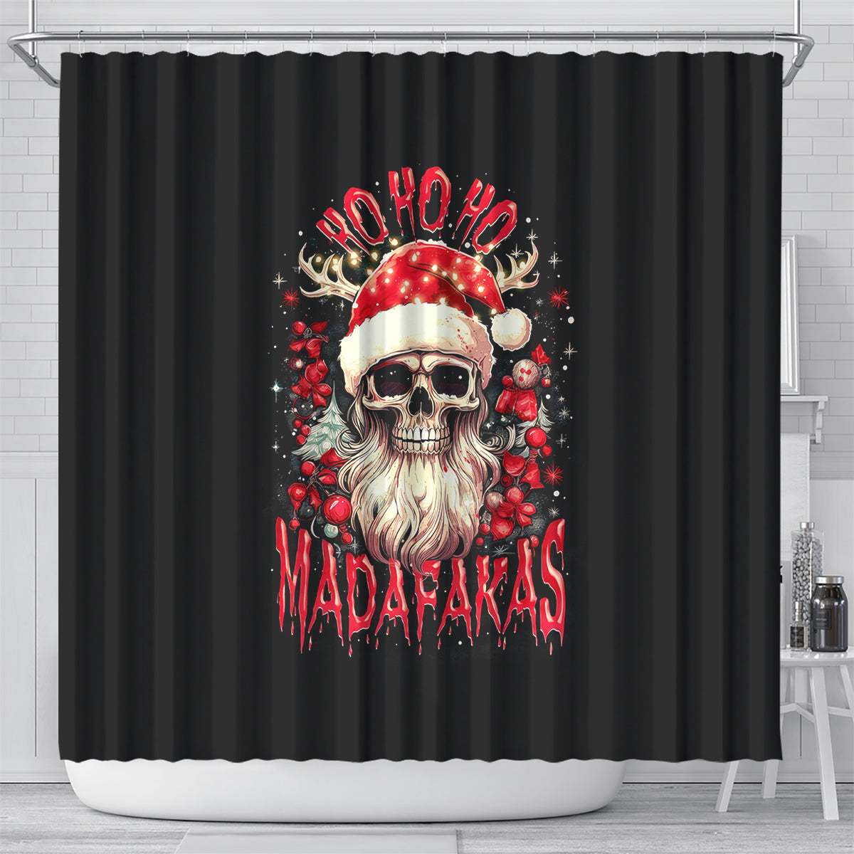 skull-santa-claus-shower-curtain-ho-ho-ho-madafakas