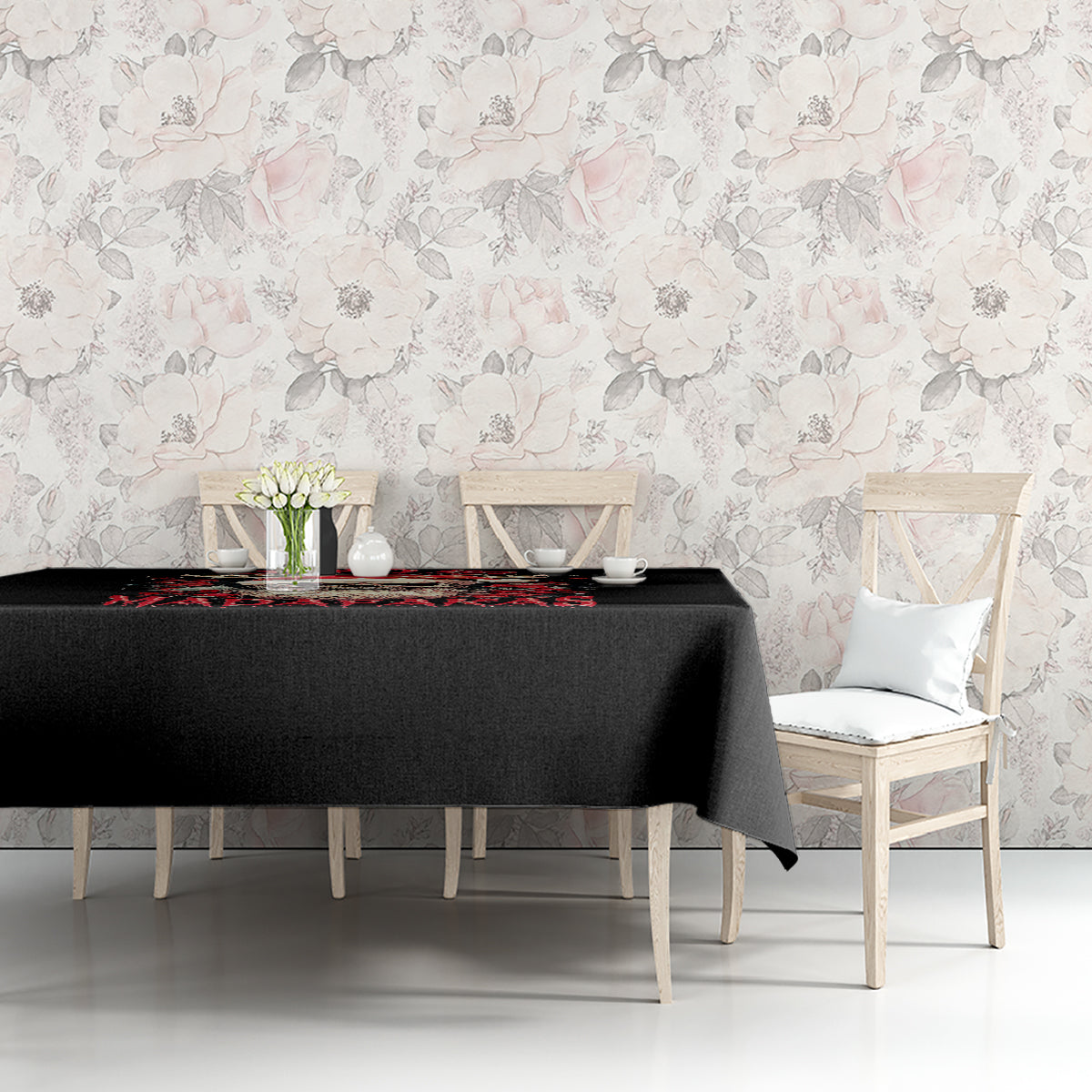 Skull Santa Claus Tablecloth Ho Ho Ho Madafakas - Wonder Print Shop
