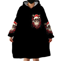 Skull Santa Claus Wearable Blanket Hoodie Ho Ho Ho Madafakas - Wonder Print Shop
