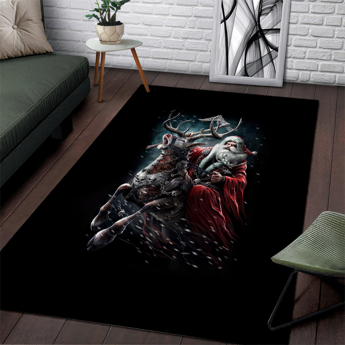 Viking Santa Claus Area Rug Vahalla Santa Clau Coming - Wonder Print Shop