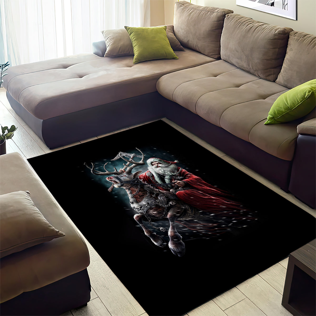 Viking Santa Claus Area Rug Vahalla Santa Clau Coming - Wonder Print Shop