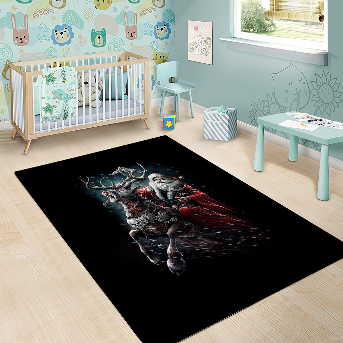 Viking Santa Claus Area Rug Vahalla Santa Clau Coming - Wonder Print Shop