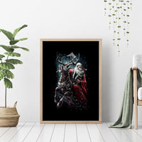 Viking Santa Claus Canvas Wall Art Vahalla Santa Clau Coming - Wonder Print Shop
