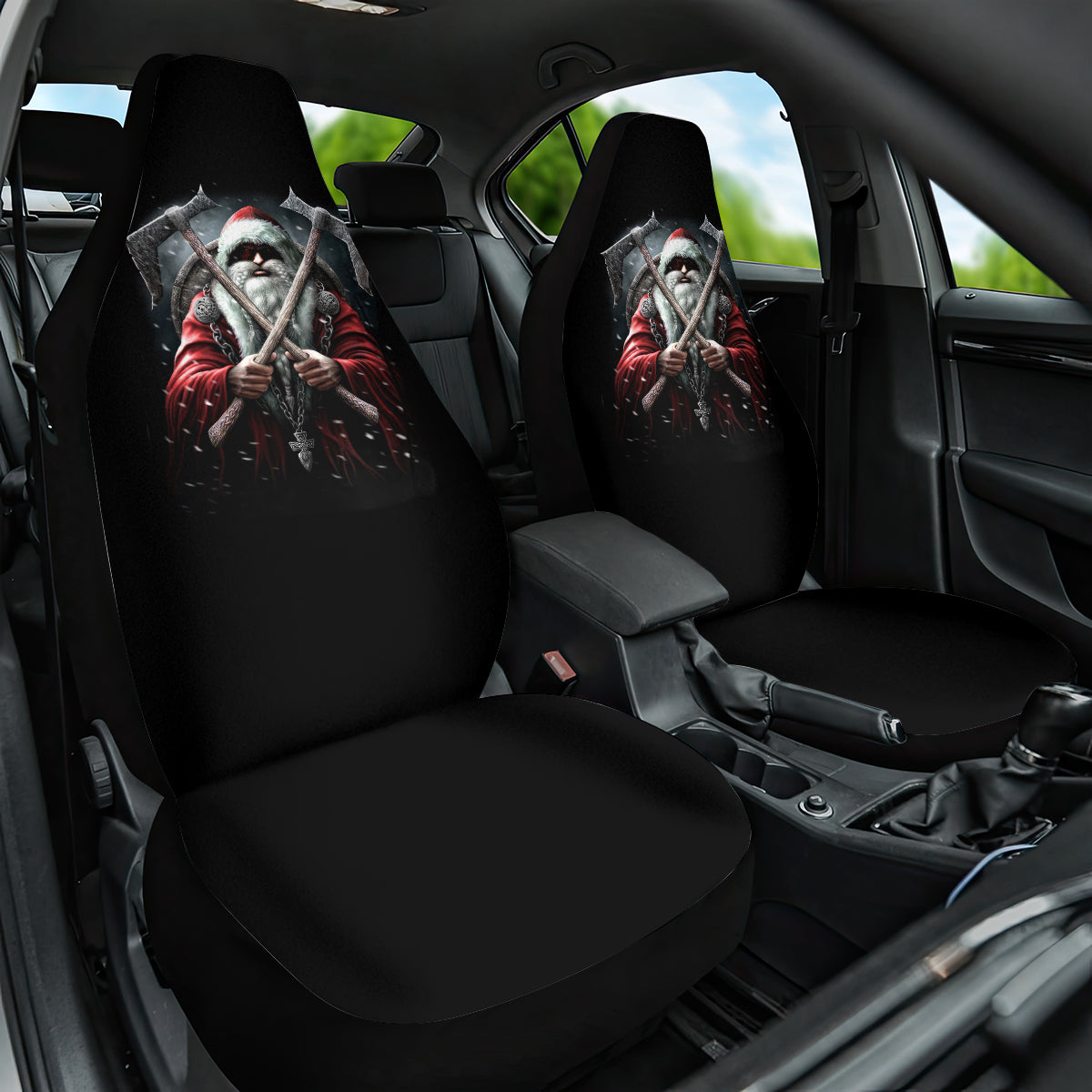 Viking Santa Claus Car Seat Cover Vahalla Santa Clau Coming - Wonder Print Shop