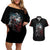 Viking Santa Claus Couples Matching Off Shoulder Short Dress and Hawaiian Shirt Vahalla Santa Clau Coming - Wonder Print Shop
