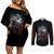 Viking Santa Claus Couples Matching Off Shoulder Short Dress and Long Sleeve Button Shirt Vahalla Santa Clau Coming - Wonder Print Shop