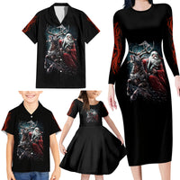 Viking Santa Claus Family Matching Long Sleeve Bodycon Dress and Hawaiian Shirt Vahalla Santa Clau Coming - Wonder Print Shop