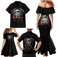 Viking Santa Claus Family Matching Mermaid Dress and Hawaiian Shirt Vahalla Santa Clau Coming - Wonder Print Shop