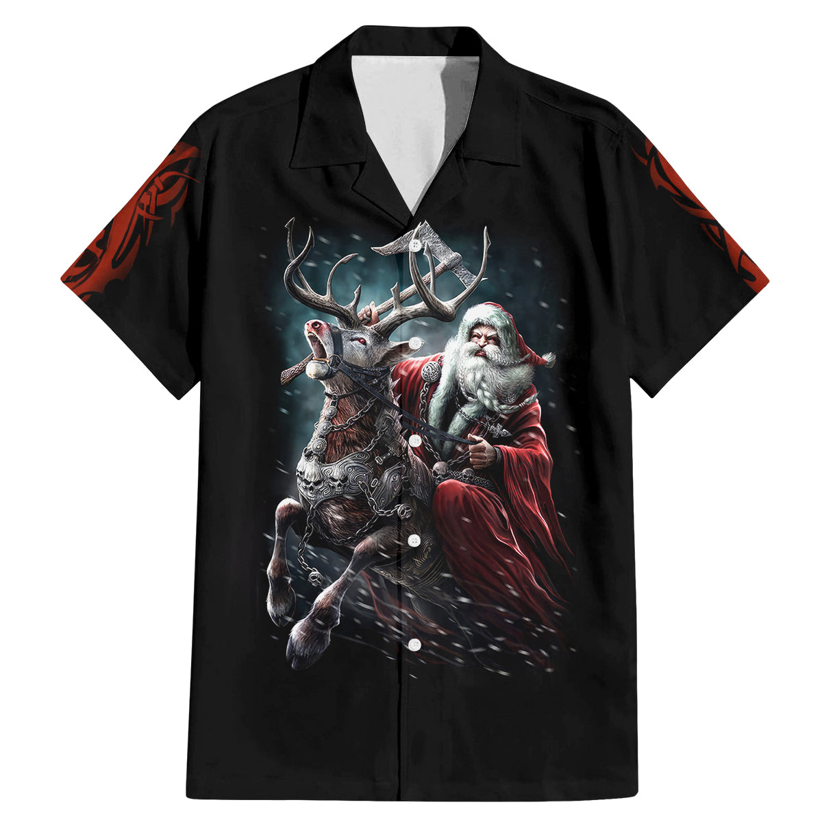 Viking Santa Claus Family Matching Mermaid Dress and Hawaiian Shirt Vahalla Santa Clau Coming - Wonder Print Shop