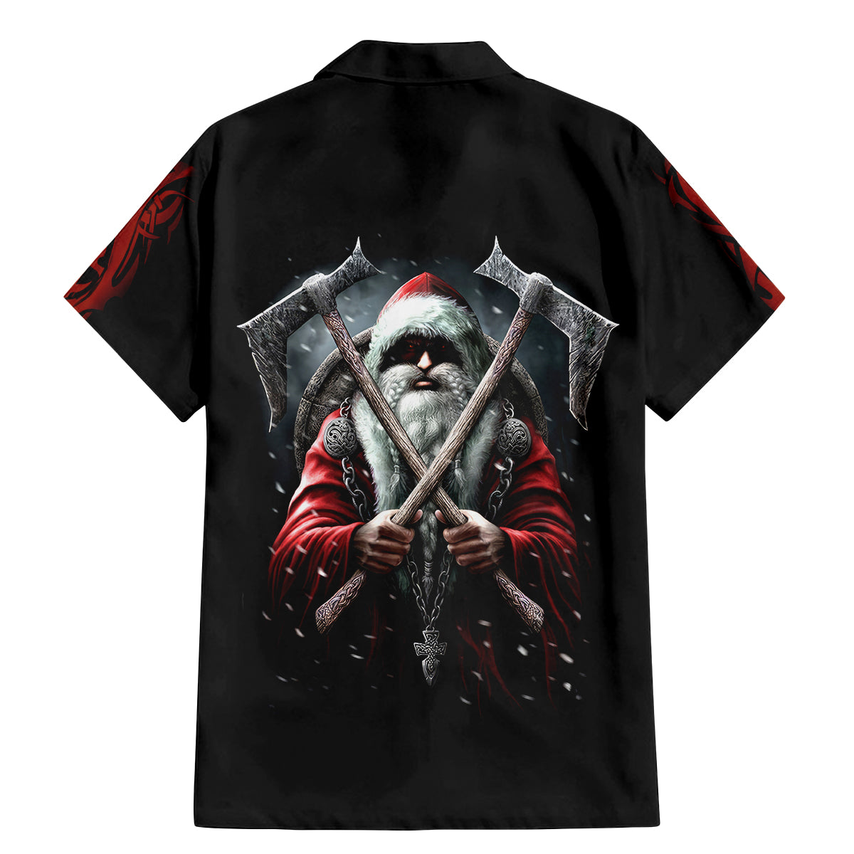 Viking Santa Claus Family Matching Mermaid Dress and Hawaiian Shirt Vahalla Santa Clau Coming - Wonder Print Shop