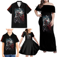 Viking Santa Claus Family Matching Off Shoulder Maxi Dress and Hawaiian Shirt Vahalla Santa Clau Coming - Wonder Print Shop