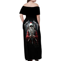 Viking Santa Claus Family Matching Off Shoulder Maxi Dress and Hawaiian Shirt Vahalla Santa Clau Coming - Wonder Print Shop