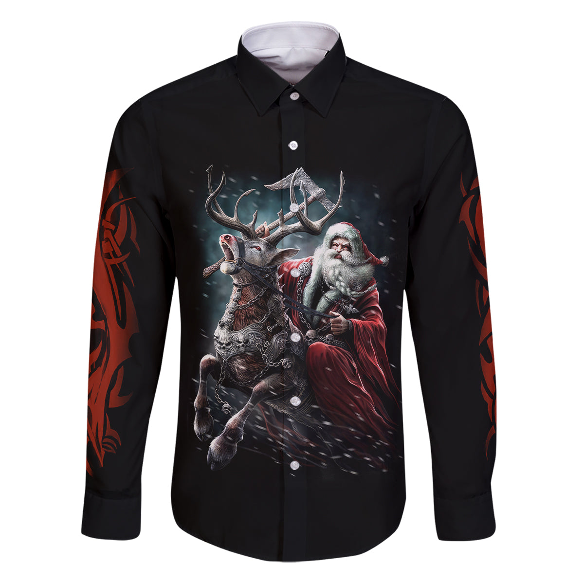 Viking Santa Claus Family Matching Puletasi Dress and Hawaiian Shirt Vahalla Santa Clau Coming - Wonder Print Shop