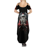 Viking Santa Claus Family Matching Summer Maxi Dress and Hawaiian Shirt Vahalla Santa Clau Coming - Wonder Print Shop