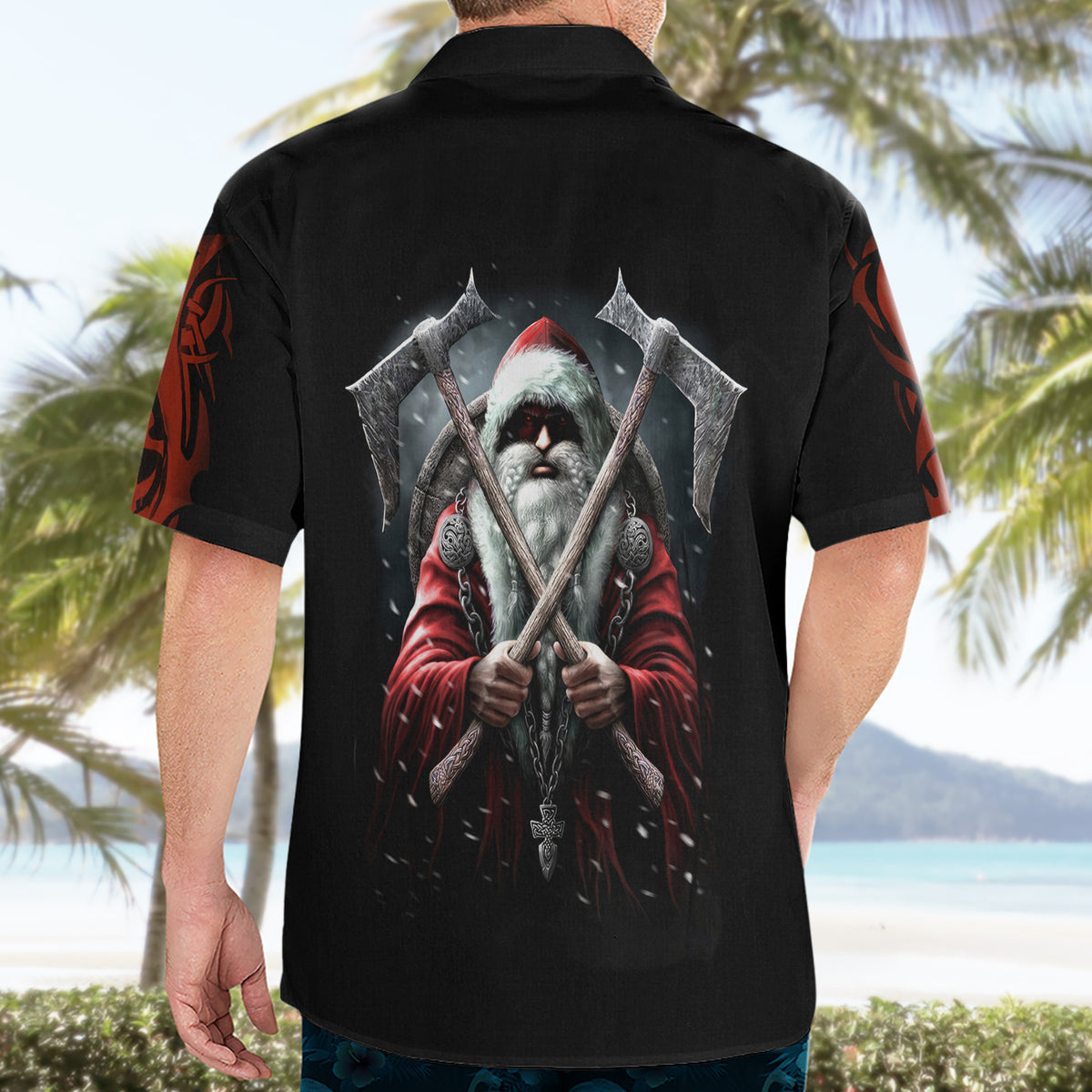 Viking Santa Claus Hawaiian Shirt Vahalla Santa Clau Coming - Wonder Print Shop