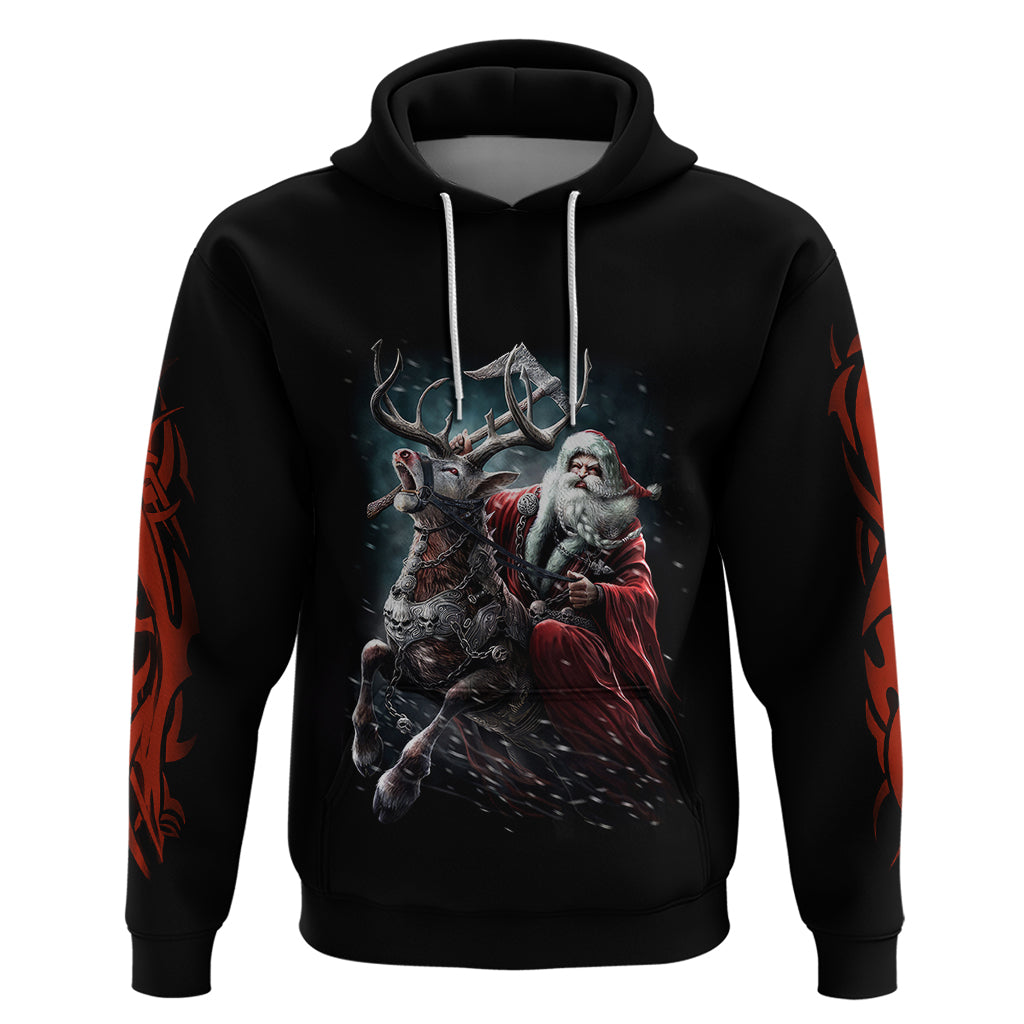 Viking Santa Claus Hoodie Vahalla Santa Clau Coming - Wonder Print Shop