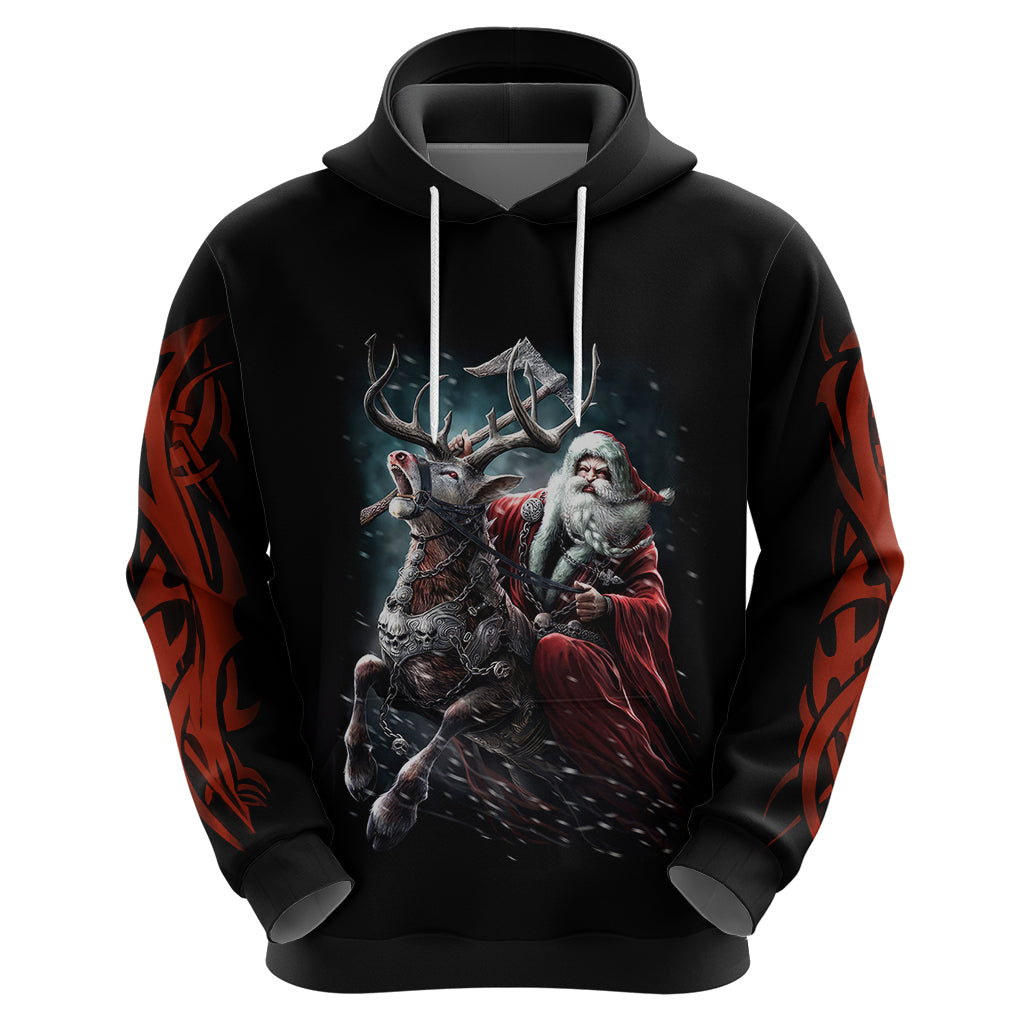 Viking Santa Claus Hoodie Vahalla Santa Clau Coming - Wonder Print Shop