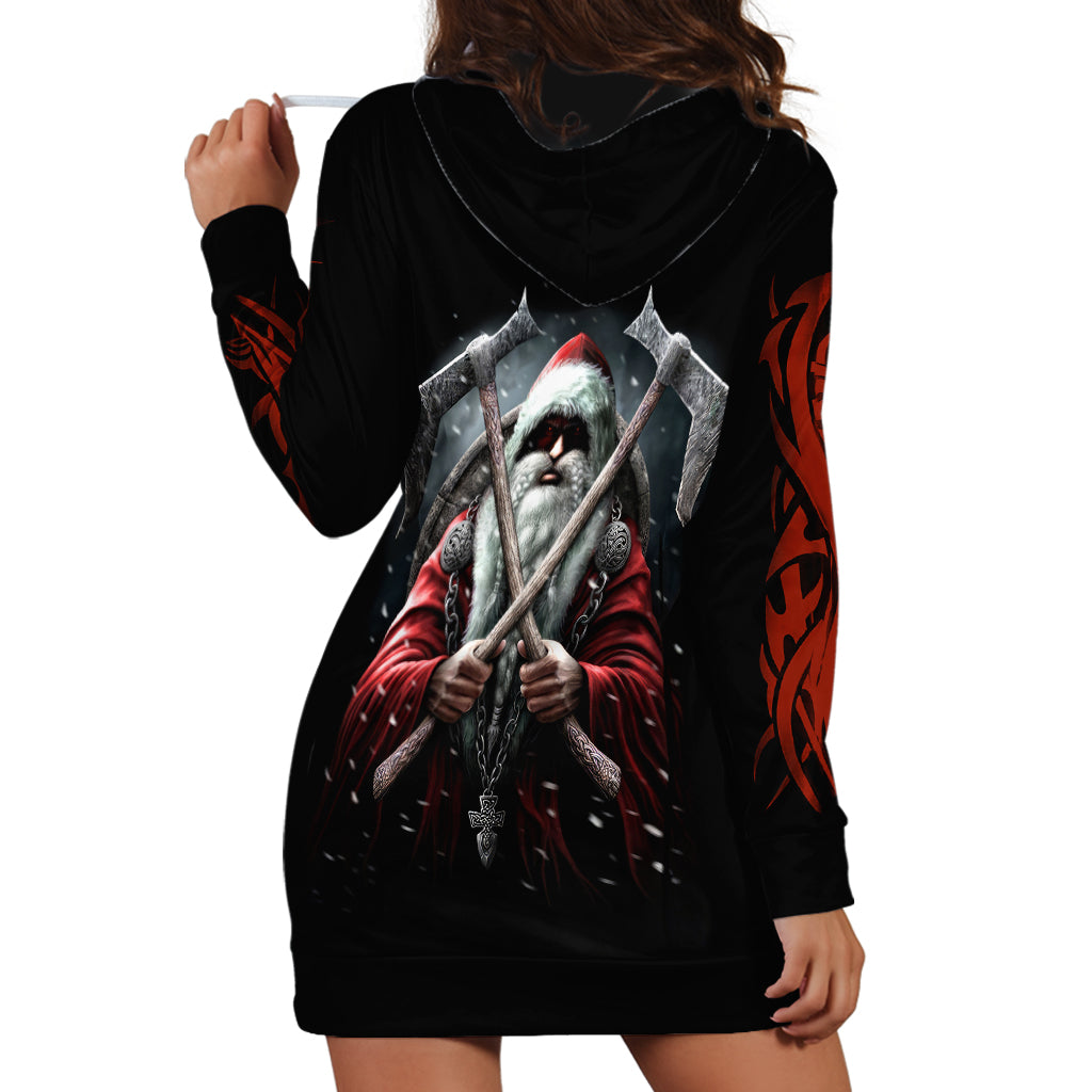 Viking Santa Claus Hoodie Dress Vahalla Santa Clau Coming - Wonder Print Shop