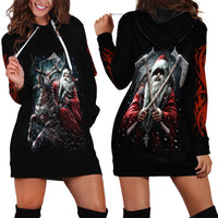 Viking Santa Claus Hoodie Dress Vahalla Santa Clau Coming - Wonder Print Shop