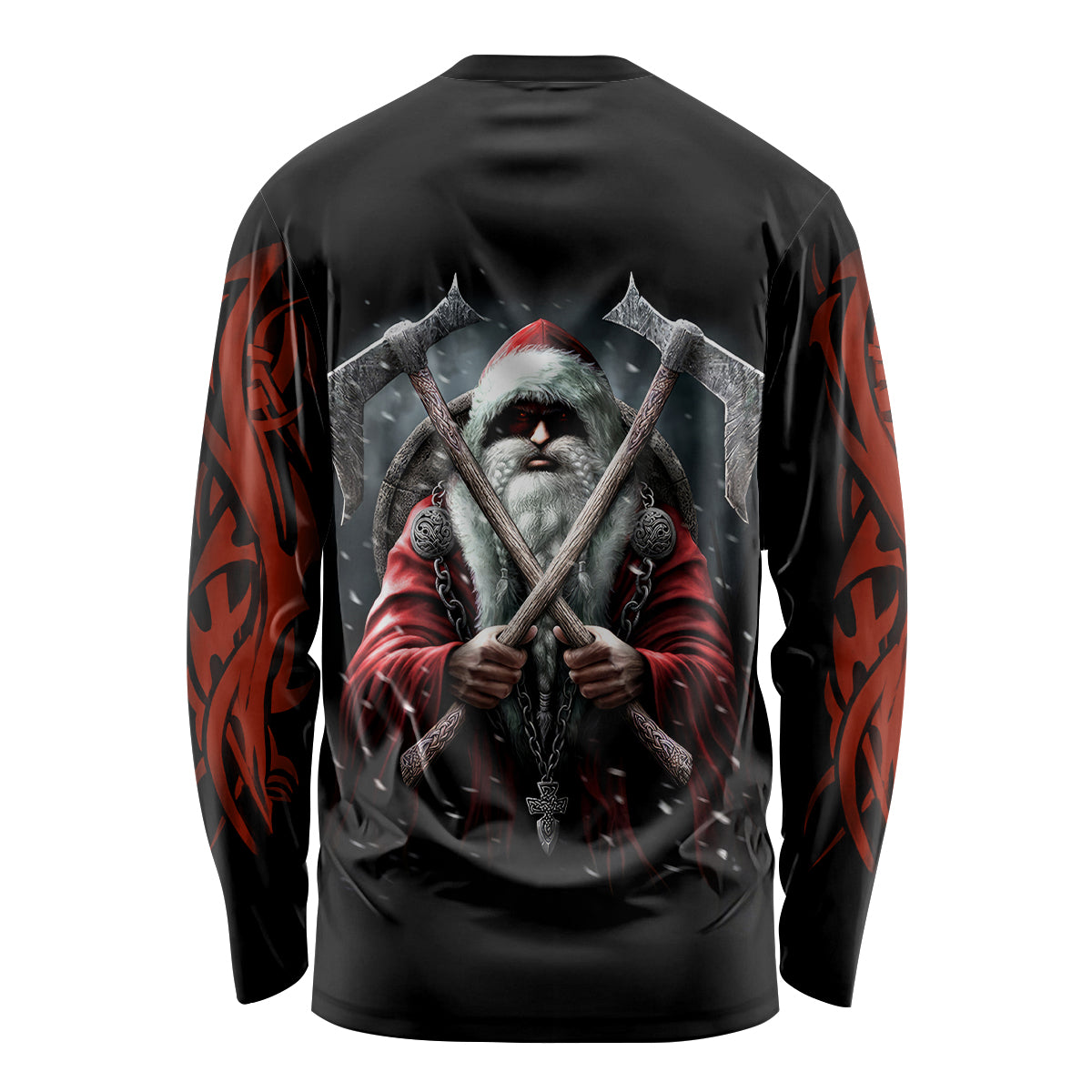 Viking Santa Claus Long Sleeve Shirt Vahalla Santa Clau Coming - Wonder Print Shop