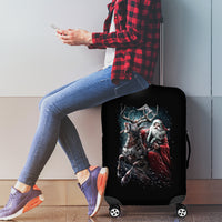 Viking Santa Claus Luggage Cover Vahalla Santa Clau Coming - Wonder Print Shop
