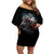 Viking Santa Claus Off Shoulder Short Dress Vahalla Santa Clau Coming - Wonder Print Shop