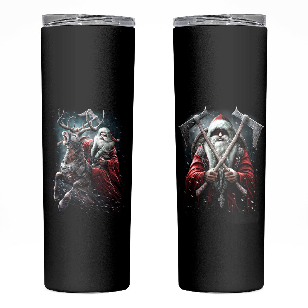 Viking Santa Claus Skinny Tumbler Vahalla Santa Clau Coming - Wonder Print Shop