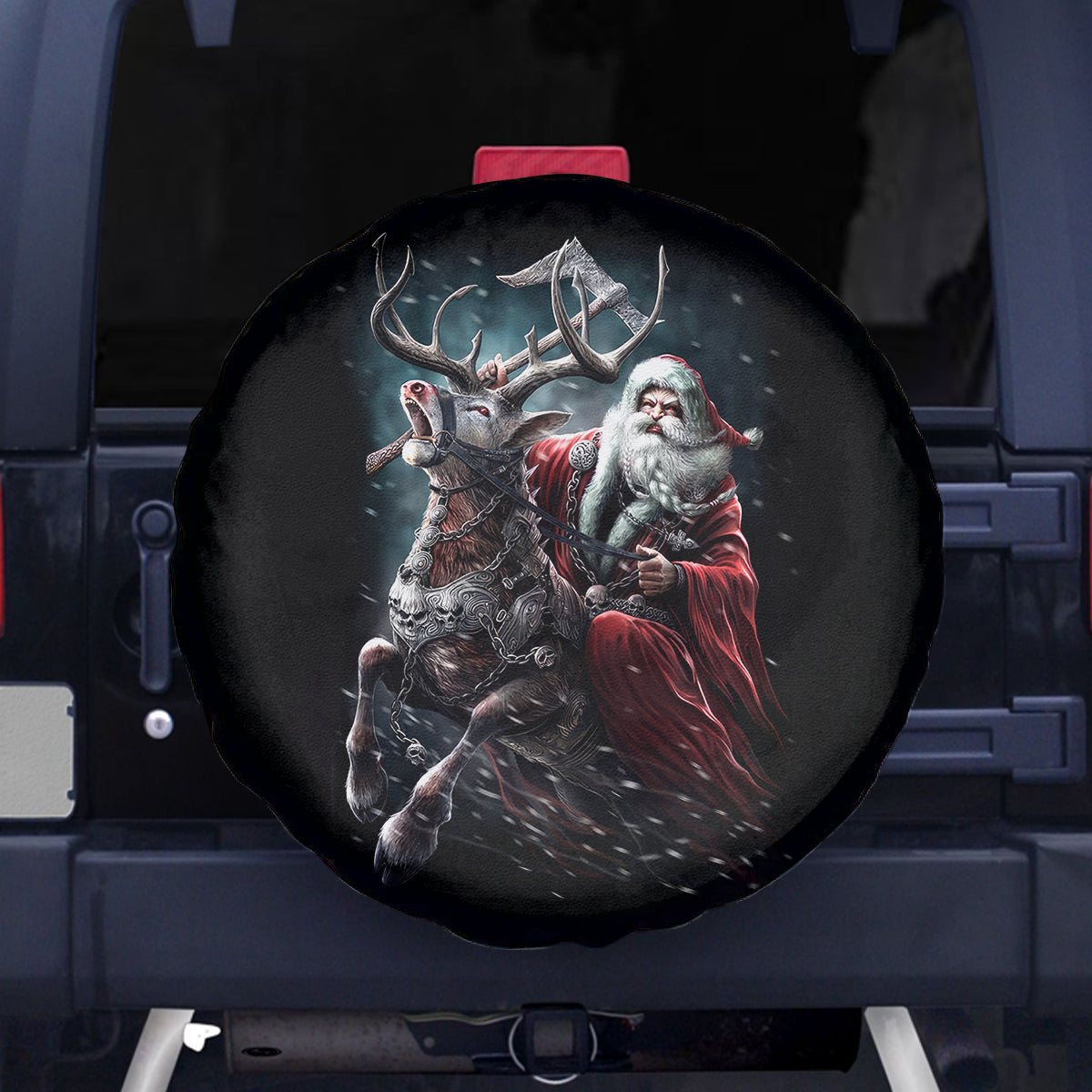 Viking Santa Claus Spare Tire Cover Vahalla Santa Clau Coming - Wonder Print Shop