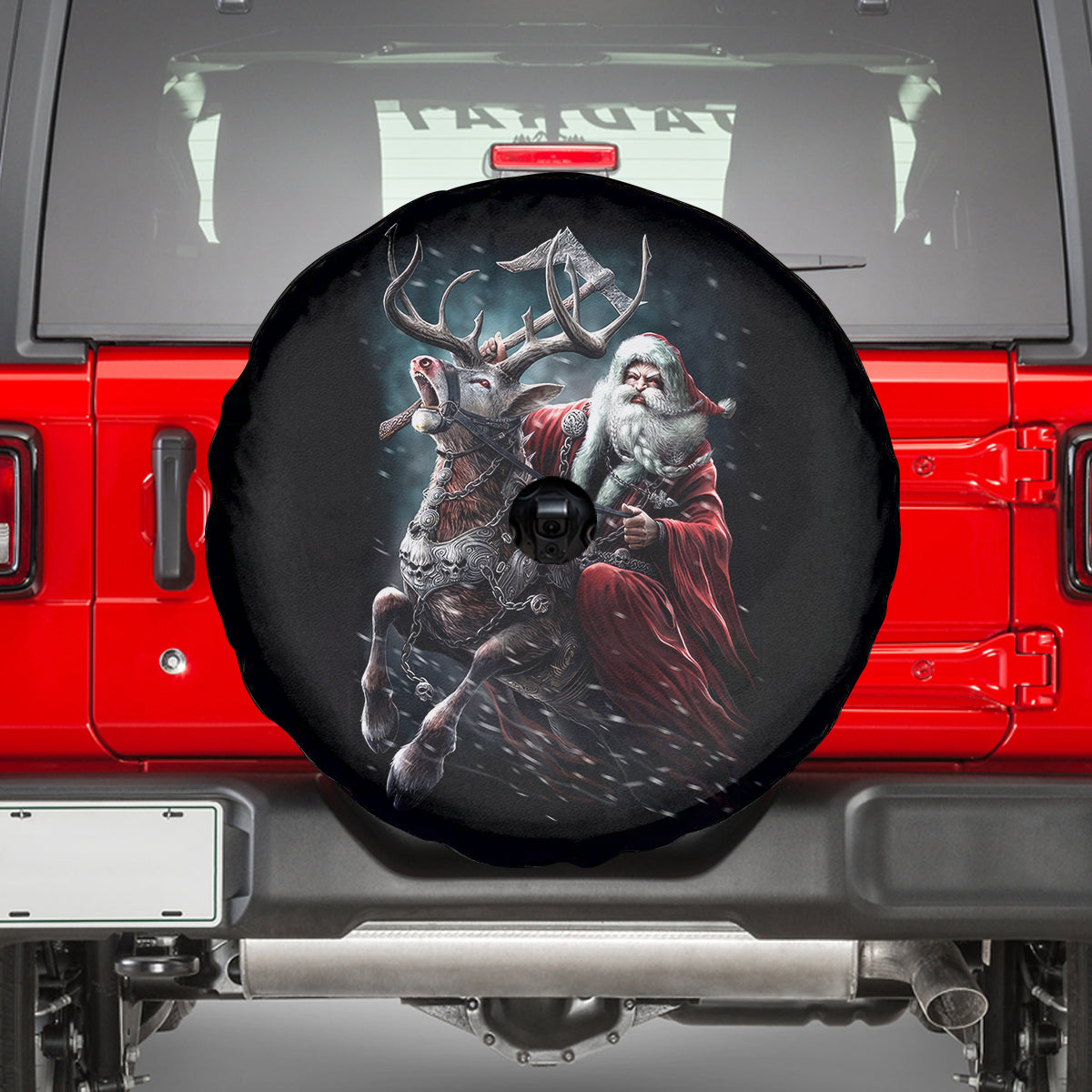 Viking Santa Claus Spare Tire Cover Vahalla Santa Clau Coming - Wonder Print Shop