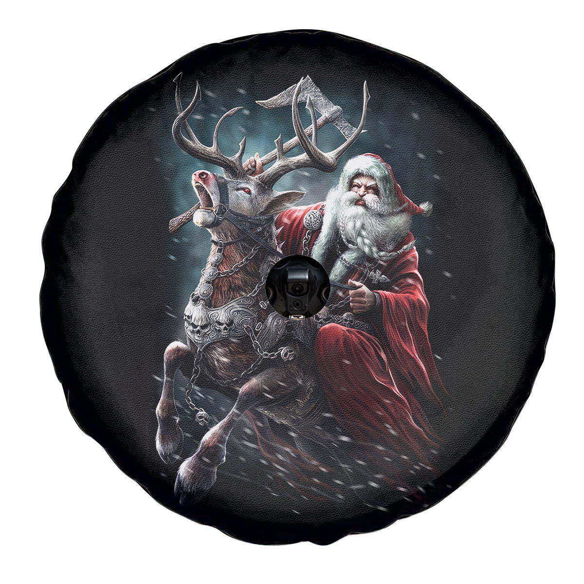 Viking Santa Claus Spare Tire Cover Vahalla Santa Clau Coming - Wonder Print Shop