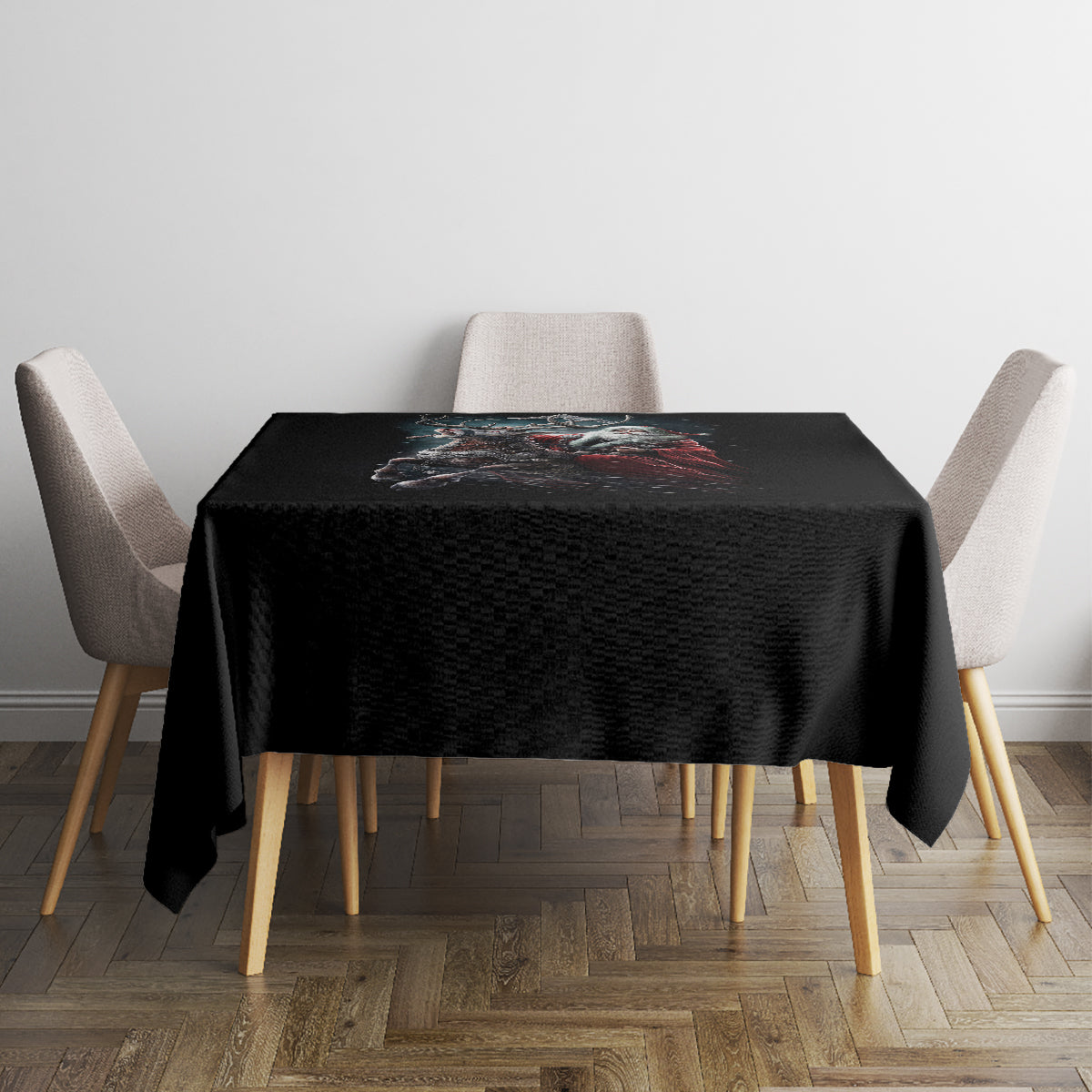 Viking Santa Claus Tablecloth Vahalla Santa Clau Coming - Wonder Print Shop