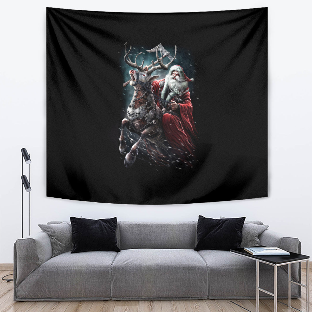 Viking Santa Claus Tapestry Vahalla Santa Clau Coming - Wonder Print Shop