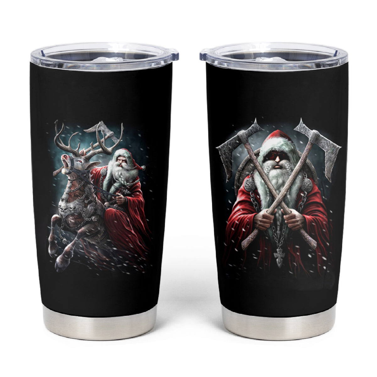 Viking Santa Claus Tumbler Cup Vahalla Santa Clau Coming - Wonder Print Shop
