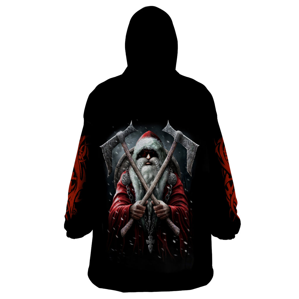 Viking Santa Claus Wearable Blanket Hoodie Vahalla Santa Clau Coming - Wonder Print Shop