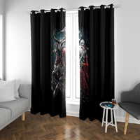 Viking Santa Claus Window Curtain Vahalla Santa Clau Coming - Wonder Print Shop