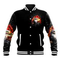 Skeleton Santa Claus Baseball Jacket The Devil Whispered To Me I'm Coming For You I Whisper Back Bring Beer - Wonder Print Shop