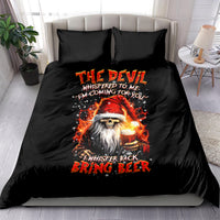 Skeleton Santa Claus Bedding Set The Devil Whispered To Me I'm Coming For You I Whisper Back Bring Beer - Wonder Print Shop