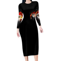 Skeleton Santa Claus Family Matching Long Sleeve Bodycon Dress and Hawaiian Shirt The Devil Whispered To Me I'm Coming For You I Whisper Back Bring Beer - Wonder Print Shop