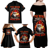 Skeleton Santa Claus Family Matching Off Shoulder Maxi Dress and Hawaiian Shirt The Devil Whispered To Me I'm Coming For You I Whisper Back Bring Beer - Wonder Print Shop