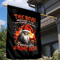 Skeleton Santa Claus Garden Flag The Devil Whispered To Me I'm Coming For You I Whisper Back Bring Beer - Wonder Print Shop