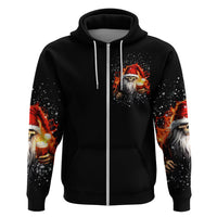 Skeleton Santa Claus Hoodie The Devil Whispered To Me I'm Coming For You I Whisper Back Bring Beer - Wonder Print Shop
