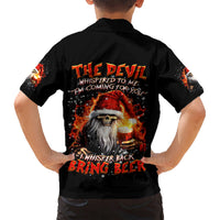 Skeleton Santa Claus Kid Hawaiian Shirt The Devil Whispered To Me I'm Coming For You I Whisper Back Bring Beer - Wonder Print Shop