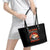 Skeleton Santa Claus Leather Tote Bag The Devil Whispered To Me I'm Coming For You I Whisper Back Bring Beer - Wonder Print Shop