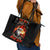 Skeleton Santa Claus Leather Tote Bag The Devil Whispered To Me I'm Coming For You I Whisper Back Bring Beer - Wonder Print Shop