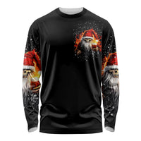 Skeleton Santa Claus Long Sleeve Shirt The Devil Whispered To Me I'm Coming For You I Whisper Back Bring Beer - Wonder Print Shop